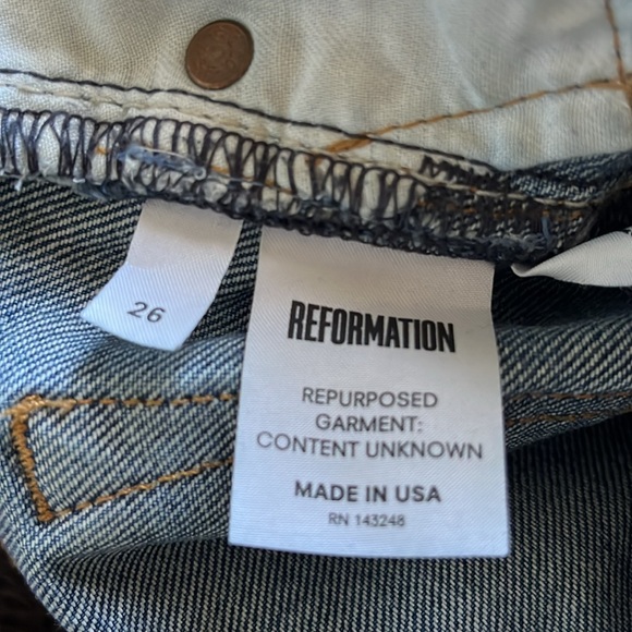 Reformation denim jeans size 26 - Picture 3 of 9